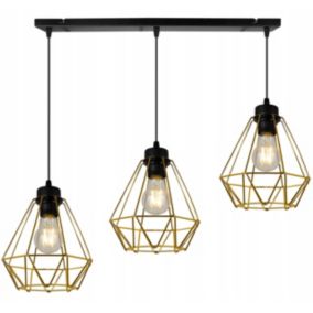 Lampa sufitowa wisząca Light Home LH Nuvola 3x E27 60W metalowy złoty 1szt.