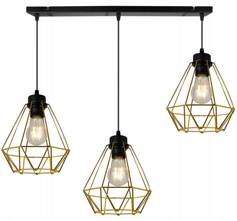 Lampa sufitowa wisząca Light Home LH Nuvola 3x E27 60W metalowy złoty 1szt.