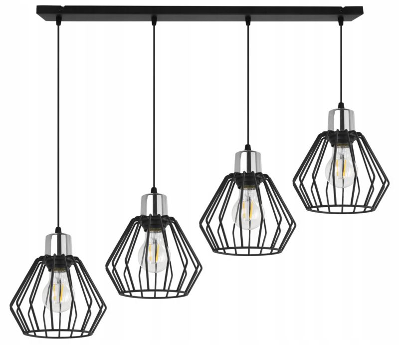 Lampa sufitowa wisząca Light Home LH Nuvola 4x E27 60W czarny/srebrny 1szt.