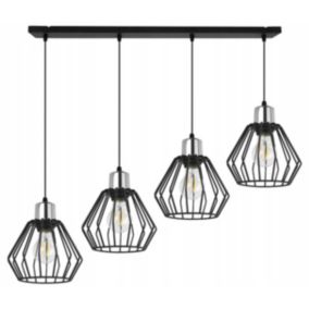 Lampa sufitowa wisząca Light Home LH Nuvola 4x E27 60W czarny/srebrny 1szt.