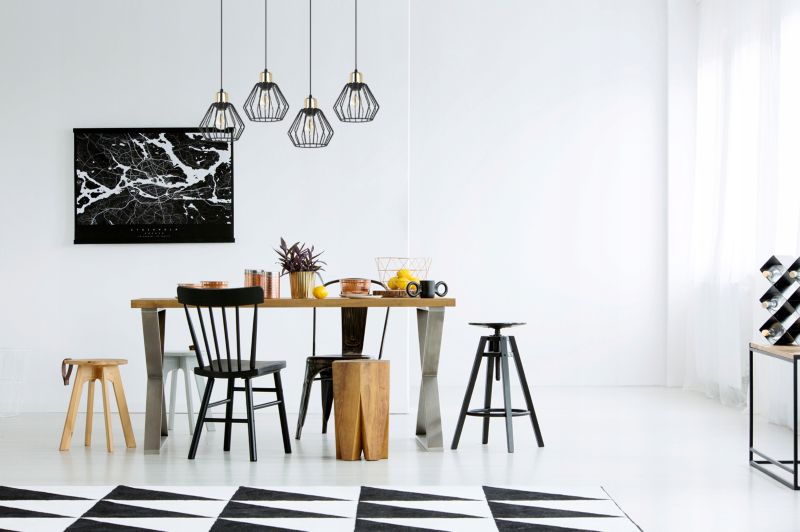Lampa sufitowa wisząca Light Home LH Nuvola 4x E27 60W czarny/złoty 1szt.