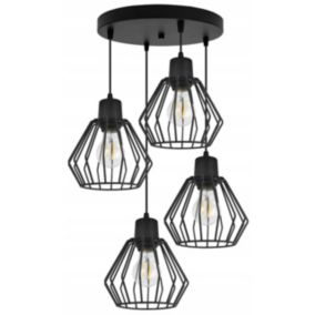 Lampa sufitowa wisząca Light Home LH Nuvola 4x E27 60W okrągła czarny 1szt.