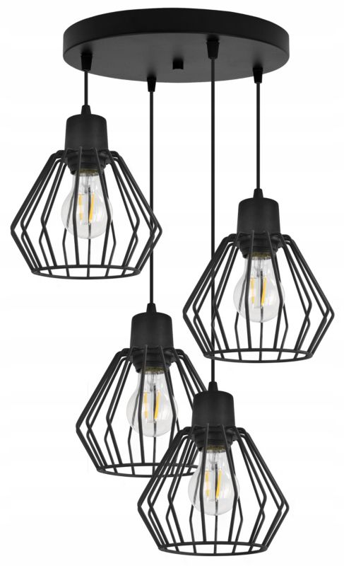 Lampa sufitowa wisząca Light Home LH Nuvola 4x E27 60W okrągła czarny 1szt.
