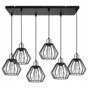 Lampa sufitowa wisząca Light Home LH Nuvola 6x E27 60W czarny/srebrny 1szt.