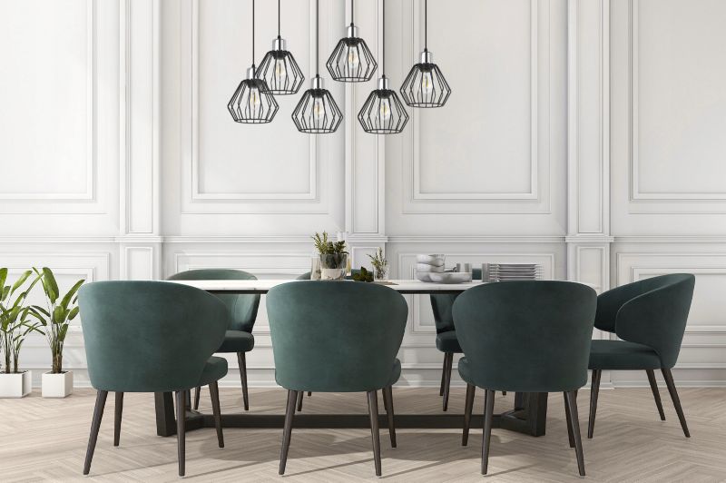 Lampa sufitowa wisząca Light Home LH Nuvola 6x E27 60W czarny/srebrny 1szt.