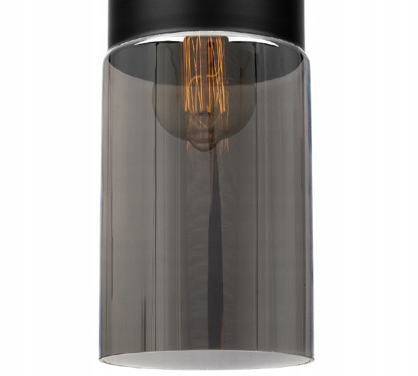 Lampa sufitowa wisząca Light Home LH Oslo 1x E27 60W klosz tuba czarny/szary 1szt.