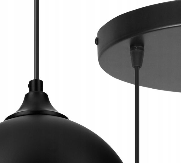 Lampa sufitowa wisząca Light Home LH Oslo 3x E27 60W klosz okrągły czarny/złoty 1szt.