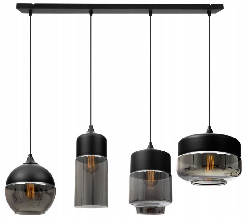 Lampa sufitowa wisząca Light Home LH Oslo 4x E27 60W czarny 1szt.
