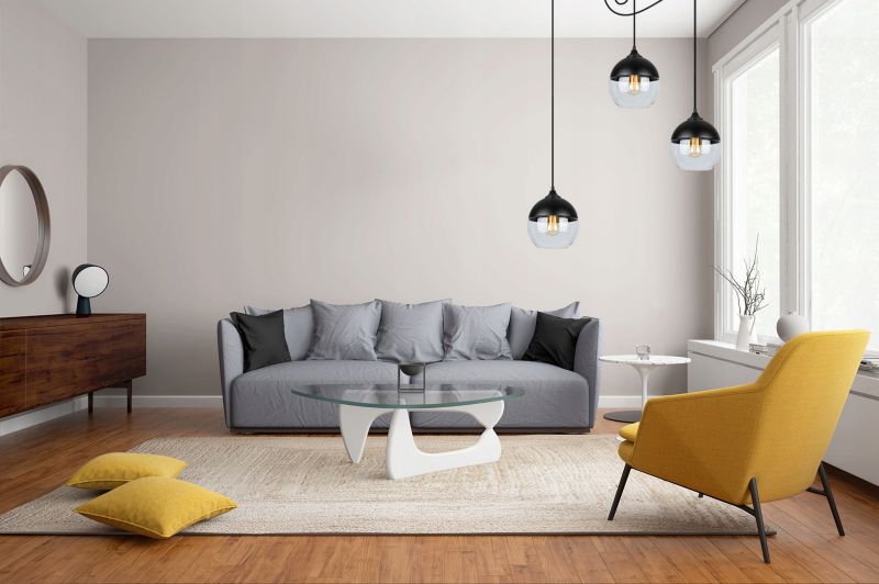 Lampa sufitowa wisząca Light Home LH Oslo Spider 3x E27 60W kule czarny/transparentny 1szt.