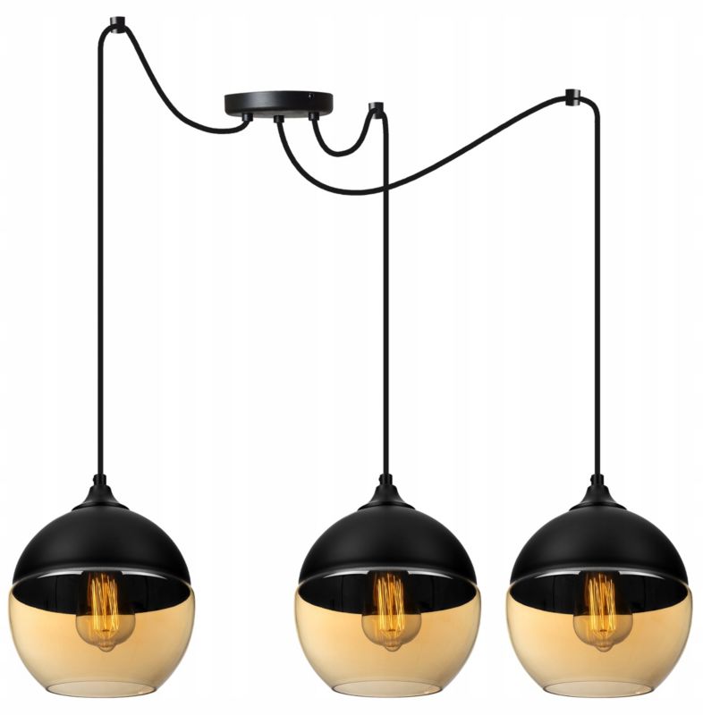 Lampa sufitowa wisząca Light Home LH Oslo Spider 3x E27 60W kule czarny/złoty 1szt.