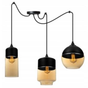 Lampa sufitowa wisząca Light Home LH Oslo Spider 3x E27 60W mix czarny/złoty 1szt.