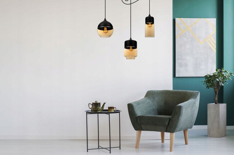 Lampa sufitowa wisząca Light Home LH Oslo Spider 3x E27 60W mix czarny/złoty 1szt.