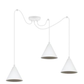 Lampa sufitowa wisząca Light Home LH Pająk Soho 3x E27 60W klosz 14cm biały 1szt.