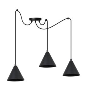Lampa sufitowa wisząca Light Home LH Pająk Soho 3x E27 60W klosz 14cm czarny 1szt.