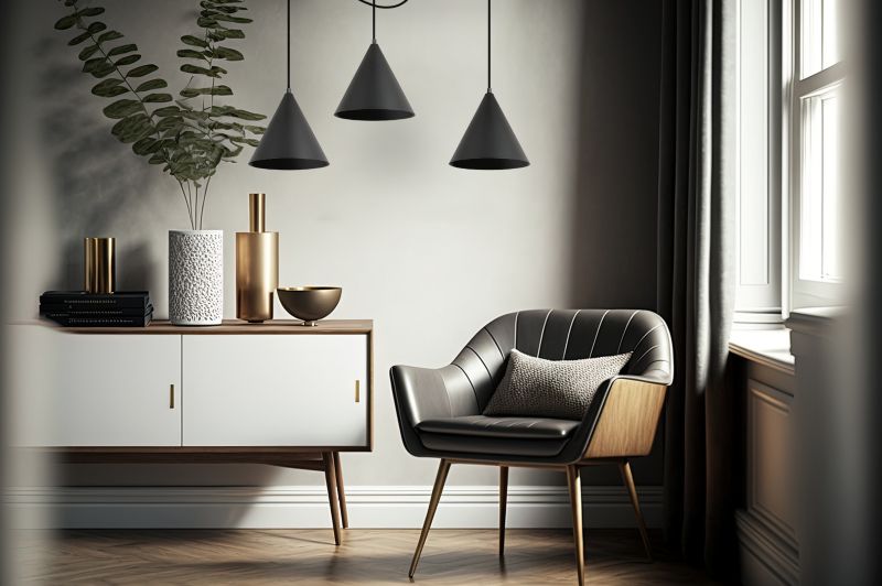 Lampa sufitowa wisząca Light Home LH Pająk Soho 3x E27 60W klosz 25cm czarny 1szt.