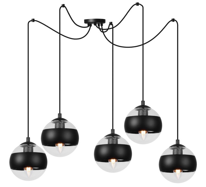 Lampa sufitowa wisząca Light Home LH Pająk Toledo 5x E14 40W czarny 1szt.