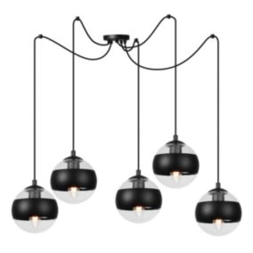 Lampa sufitowa wisząca Light Home LH Pająk Toledo 5x E14 40W czarny 1szt.