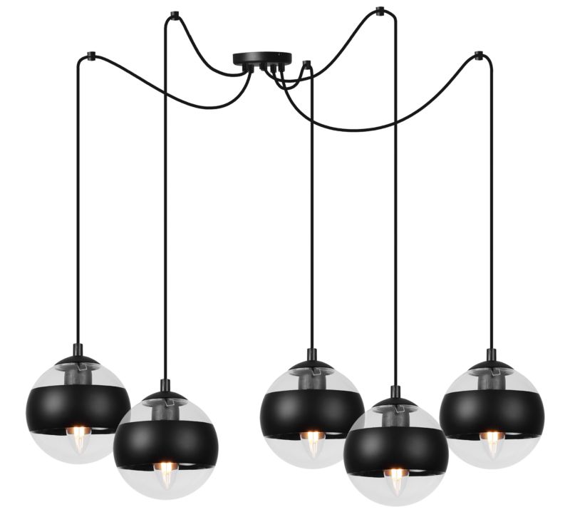 Lampa sufitowa wisząca Light Home LH Pająk Toledo 5x E14 40W czarny 1szt.