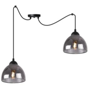 Lampa sufitowa wisząca Light Home LH Pająk Venice 2x E27 60W klosz grafitowy 1szt.