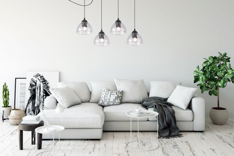 Lampa sufitowa wisząca Light Home LH Pająk Venice 4x E27 60W klosz bezbarwny 1szt.