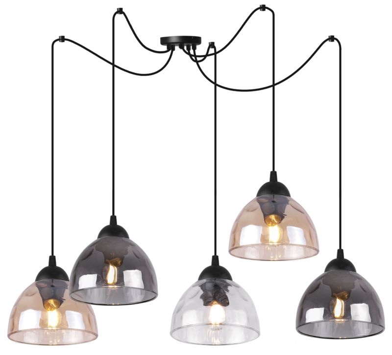 Lampa sufitowa wisząca Light Home LH Pająk Venice 5x E27 60W klosz mieszany 1szt.