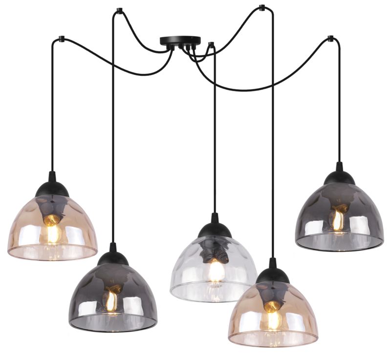 Lampa sufitowa wisząca Light Home LH Pająk Venice 5x E27 60W klosz mieszany 1szt.
