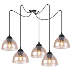 Lampa sufitowa wisząca Light Home LH Pająk Venice 5x E27 60W klosz miodowy 1szt.