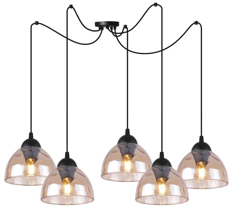 Lampa sufitowa wisząca Light Home LH Pająk Venice 5x E27 60W klosz miodowy 1szt.