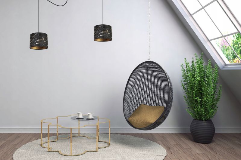 Lampa sufitowa wisząca Light Home LH Pająk Werona 1x E27 60W czarny/złoty 1szt.