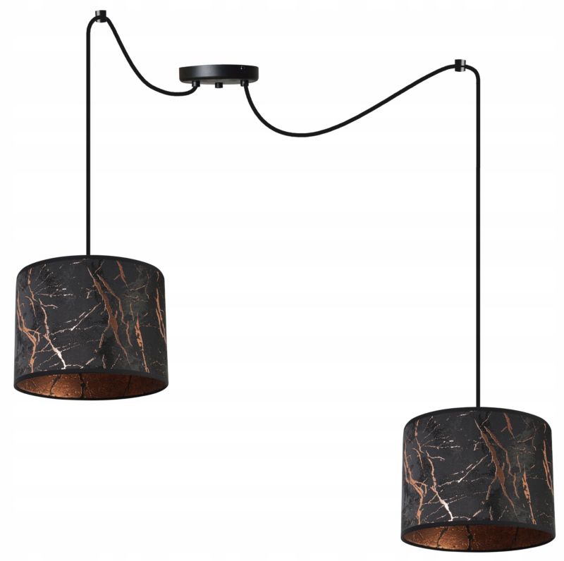 Lampa sufitowa wisząca Light Home LH Pająk Werona 2x E27 60W czarny/miedź 1szt.