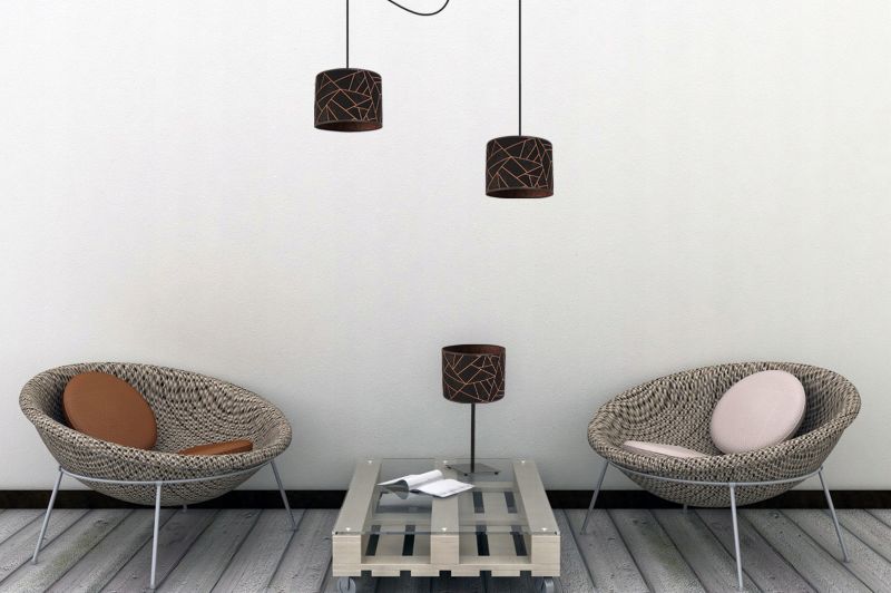 Lampa sufitowa wisząca Light Home LH Pająk Werona 2x E27 60W czarny/miedź 1szt.