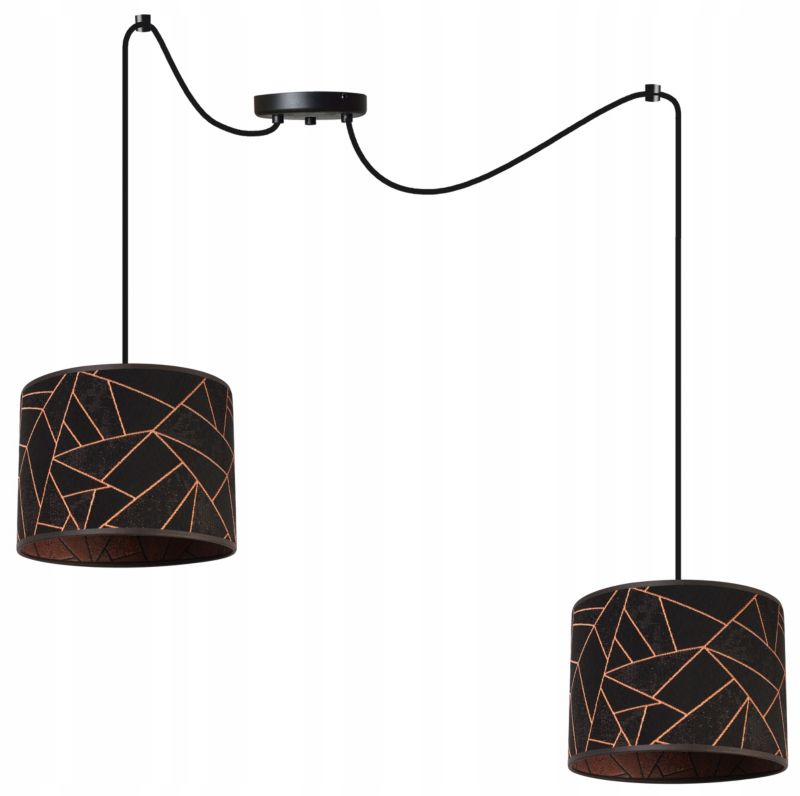 Lampa sufitowa wisząca Light Home LH Pająk Werona 2x E27 60W czarny/miedź 1szt.