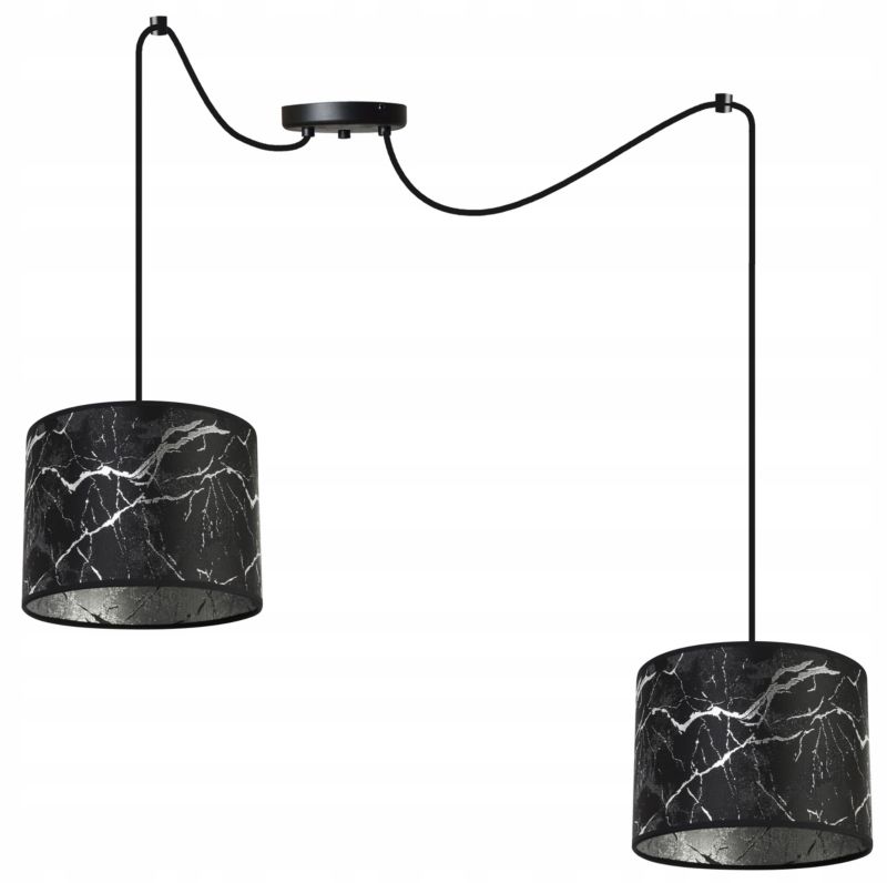 Lampa sufitowa wisząca Light Home LH Pająk Werona 2x E27 60W czarny/srebrny 1szt.
