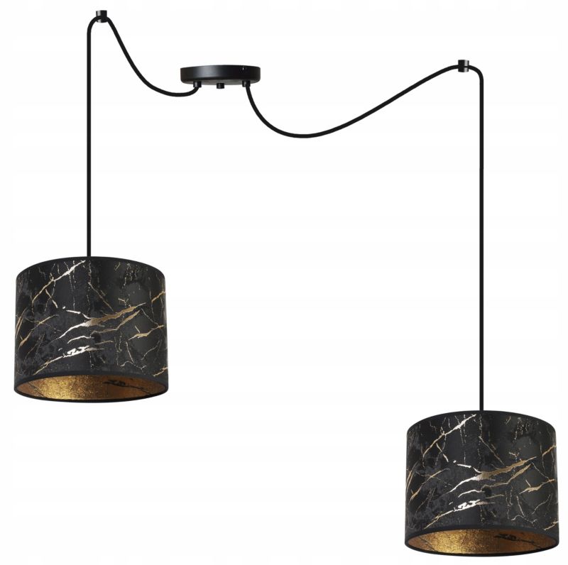 Lampa sufitowa wisząca Light Home LH Pająk Werona 2x E27 60W czarny/złoty 1szt.