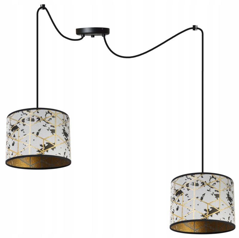 Lampa sufitowa wisząca Light Home LH Pająk Werona 2x E27 60W szary/złoty 1szt.