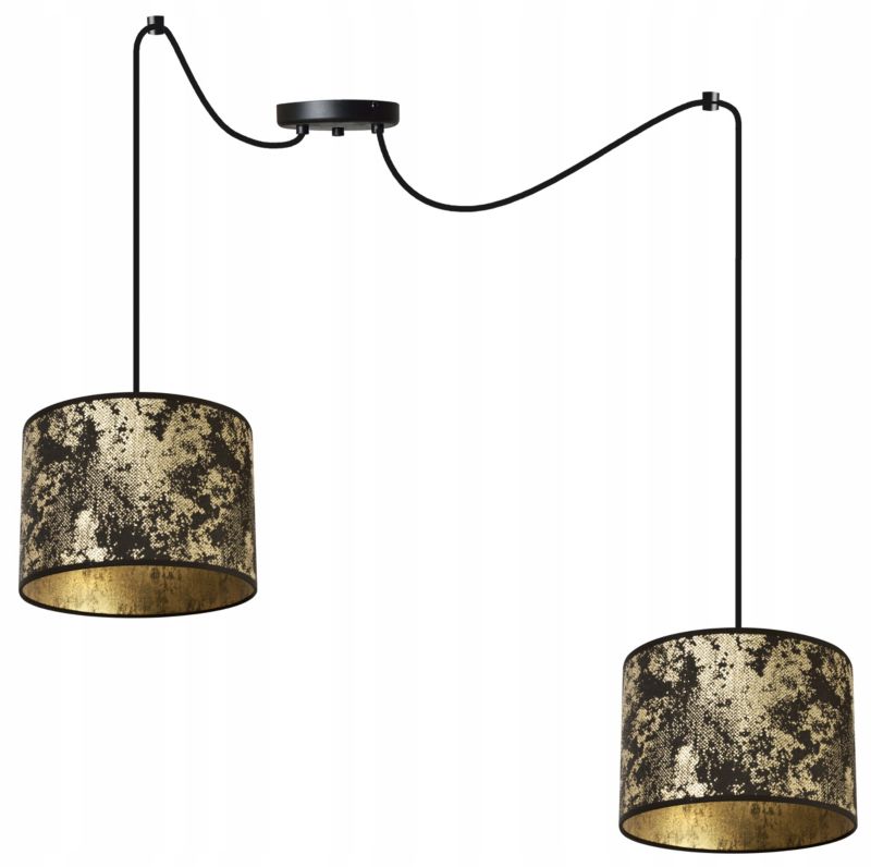 Lampa sufitowa wisząca Light Home LH Pająk Werona 2x E27 60W złoty/czarny 1szt.