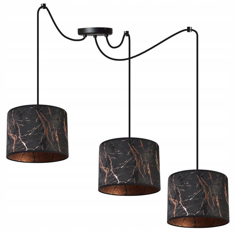 Lampa sufitowa wisząca Light Home LH Pająk Werona 3x E27 60W czarny/miedź 1szt.