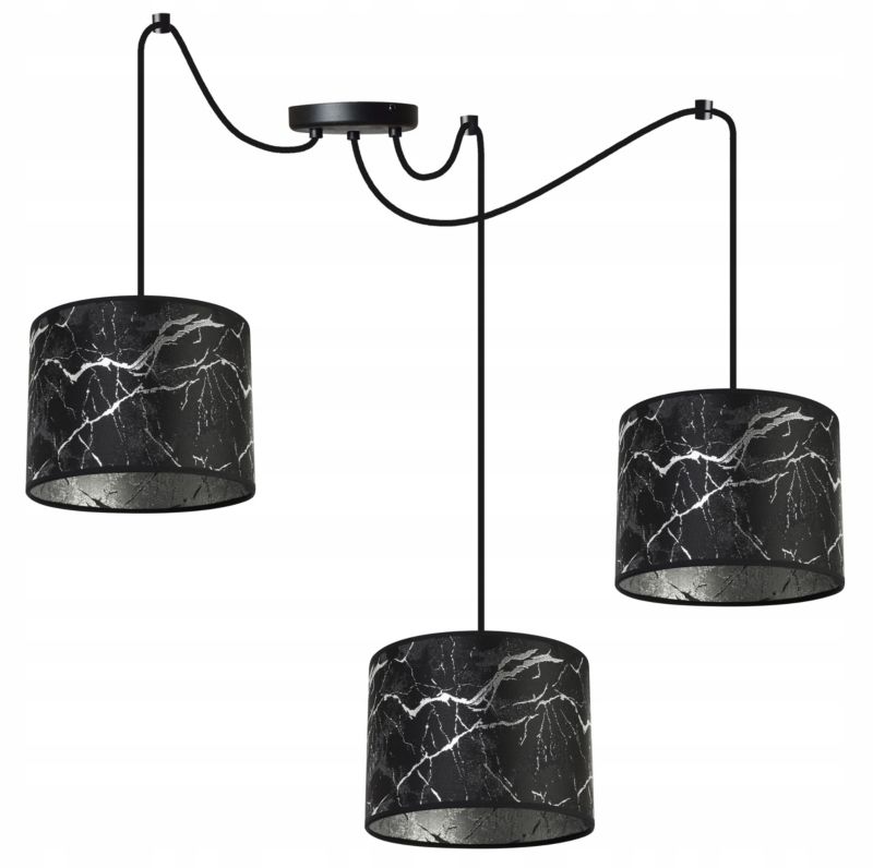 Lampa sufitowa wisząca Light Home LH Pająk Werona 3x E27 60W czarny/srebrny 1szt.
