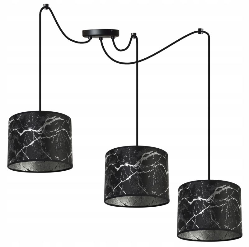 Lampa sufitowa wisząca Light Home LH Pająk Werona 3x E27 60W czarny/srebrny 1szt.