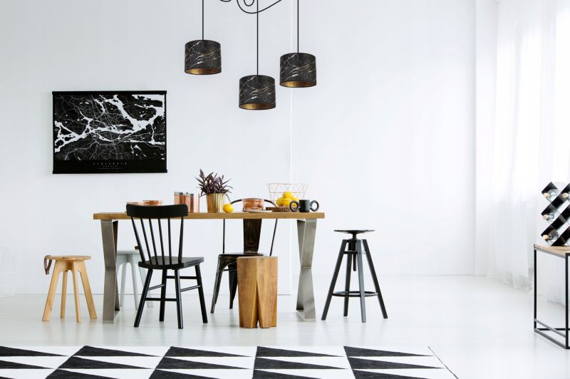 Lampa sufitowa wisząca Light Home LH Pająk Werona 3x E27 60W czarny/złoty 1szt.