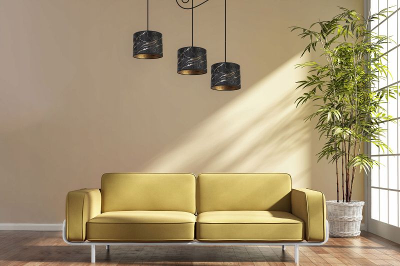 Lampa sufitowa wisząca Light Home LH Pająk Werona 3x E27 60W czarny/złoty 1szt.