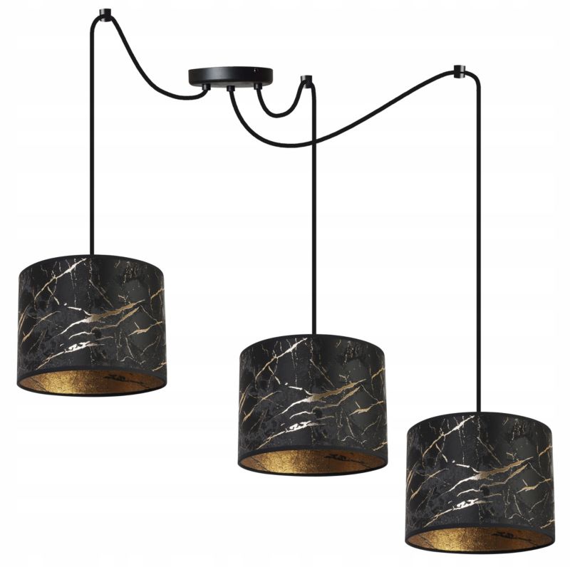 Lampa sufitowa wisząca Light Home LH Pająk Werona 3x E27 60W czarny/złoty 1szt.