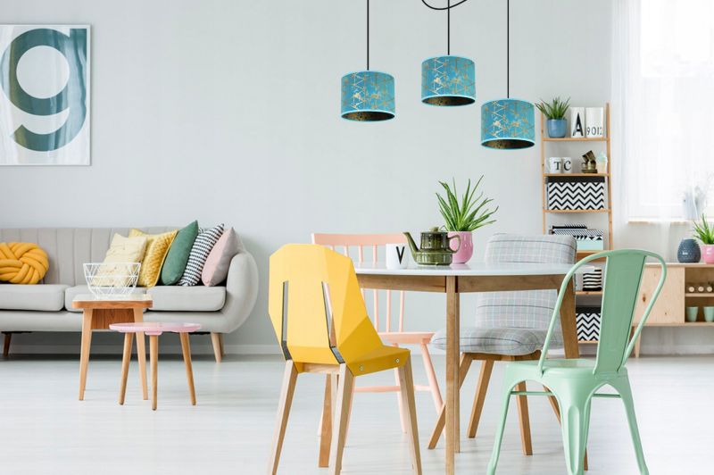 Lampa sufitowa wisząca Light Home LH Pająk Werona 3x E27 60W niebieski 1szt.