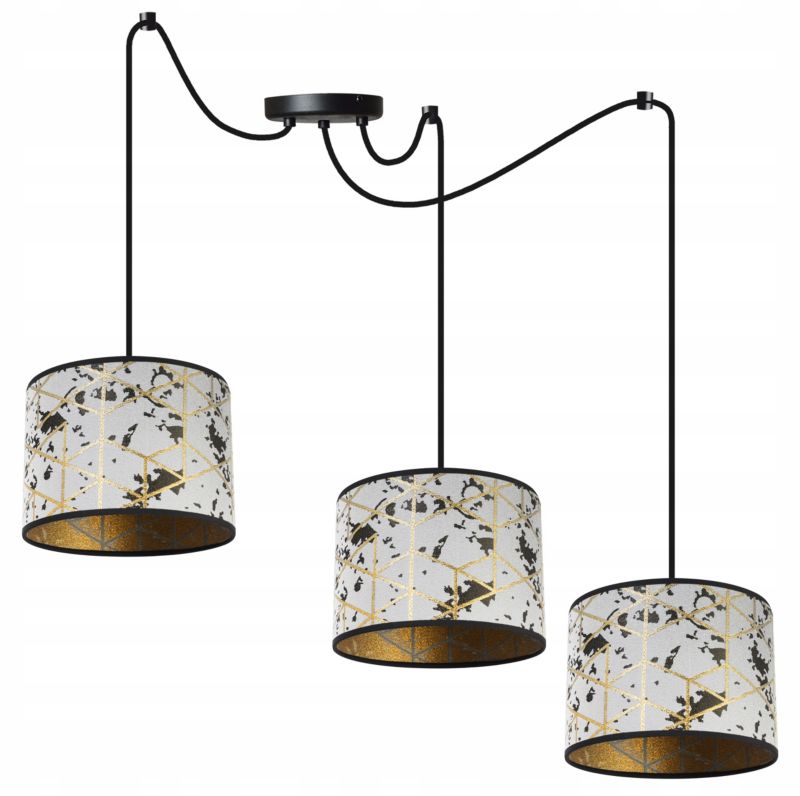 Lampa sufitowa wisząca Light Home LH Pająk Werona 3x E27 60W szary/złoty 1szt.