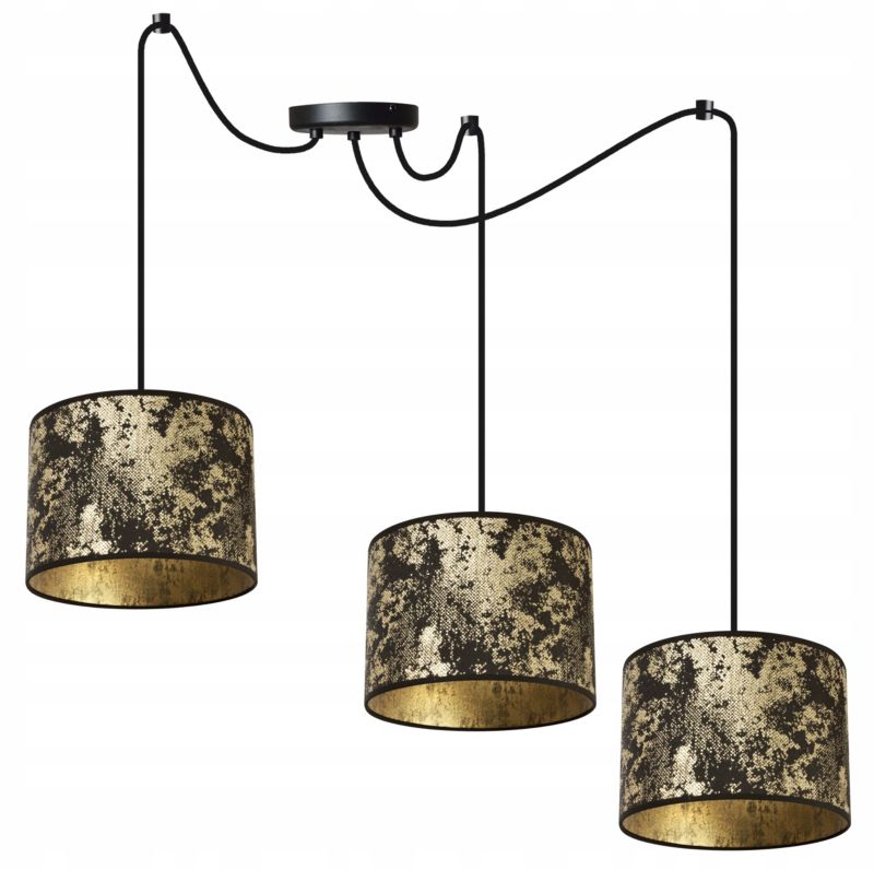Lampa sufitowa wisząca Light Home LH Pająk Werona 3x E27 60W złoty/czarny 1szt.