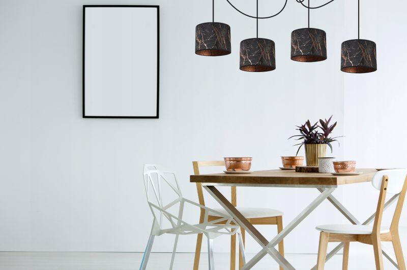 Lampa sufitowa wisząca Light Home LH Pająk Werona 4x E27 60W czarny/miedź 1szt.