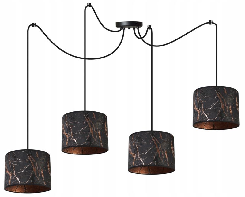 Lampa sufitowa wisząca Light Home LH Pająk Werona 4x E27 60W czarny/miedź 1szt.