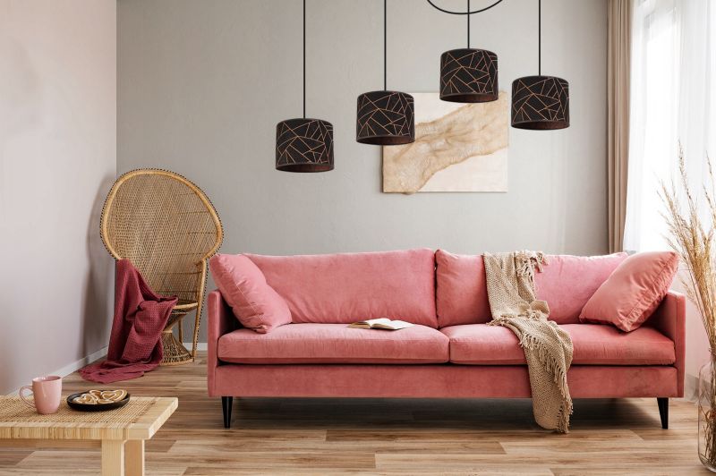 Lampa sufitowa wisząca Light Home LH Pająk Werona 4x E27 60W czarny/miedź 1szt.