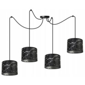 Lampa sufitowa wisząca Light Home LH Pająk Werona 4x E27 60W czarny/srebrny 1szt.
