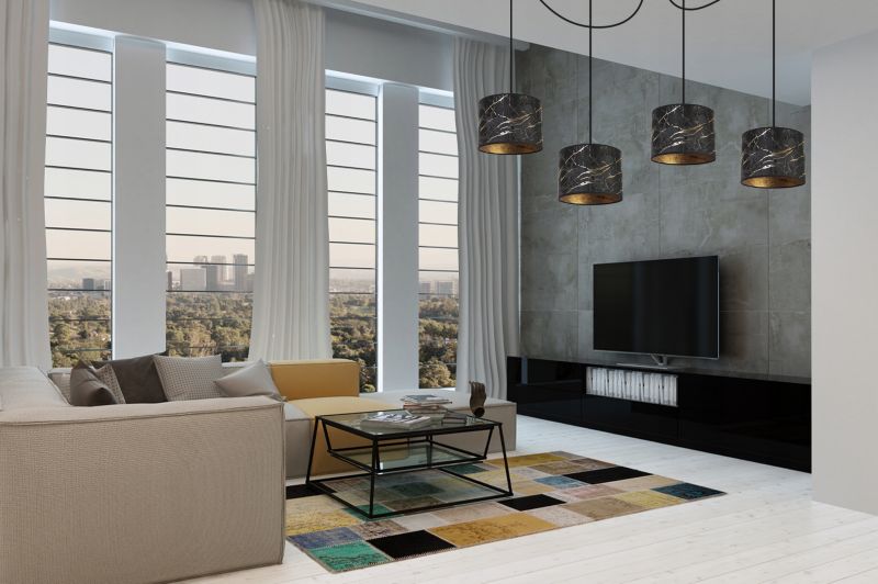 Lampa sufitowa wisząca Light Home LH Pająk Werona 4x E27 60W czarny/złoty 1szt.